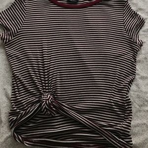 rue 21 red white and navy blue striped t-shirt